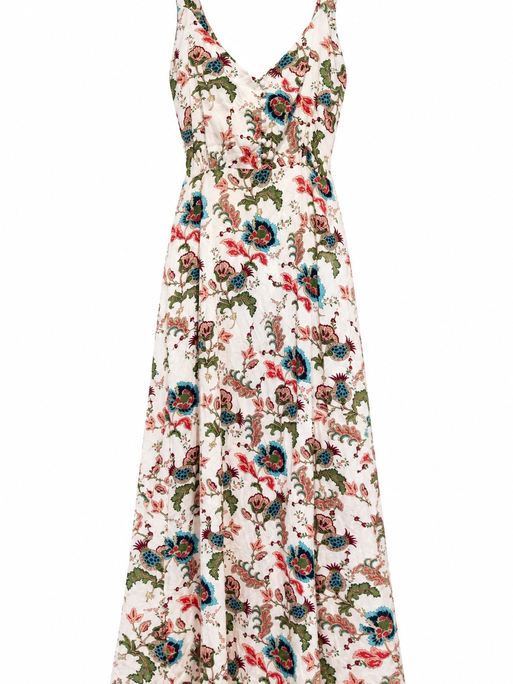 The Pyramid Collection Thistle Floral Button Bodice Boho Maxi Dress Medium